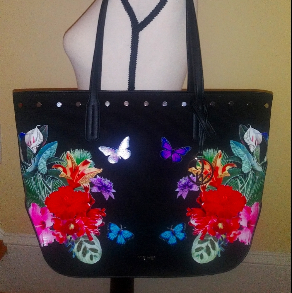 Nine West Studded Floral Shoulder Bag